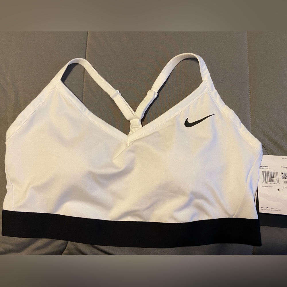 Nike Dri-fit sports bra size 1x new with tags color white